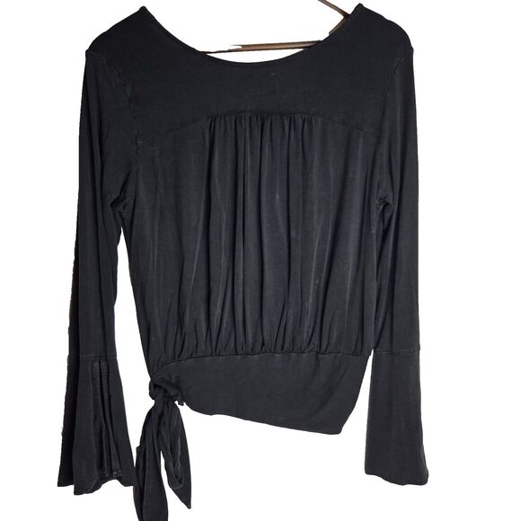 Daletta Grey Viscose Blend Faux Wrap Blouse Womens Medium - Picture 6 of 6